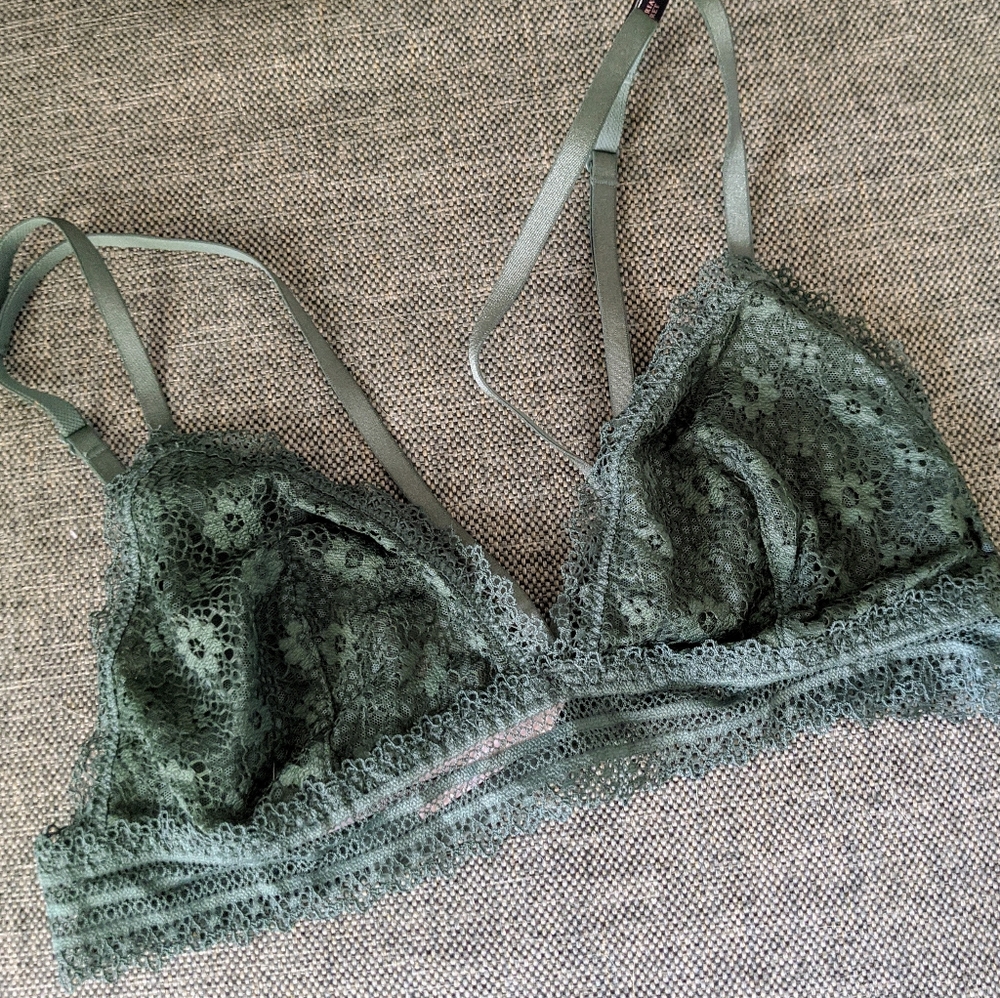 Victoria's Secret olive green lace bralette